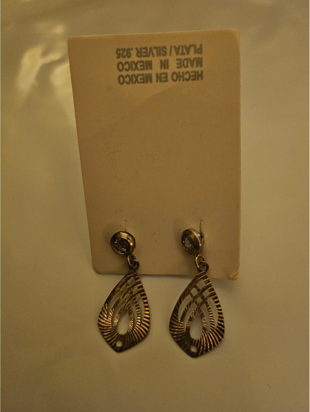 New - .925 Silver plated dangle Earrings - See pics for size/style NWT